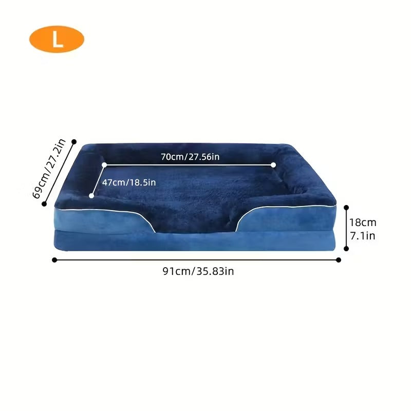 Fluffy Plush Orthopedic Washable Bolster Dog Bed