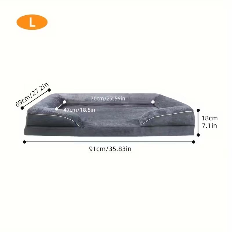 Fluffy Plush Orthopedic Washable Bolster Dog Bed