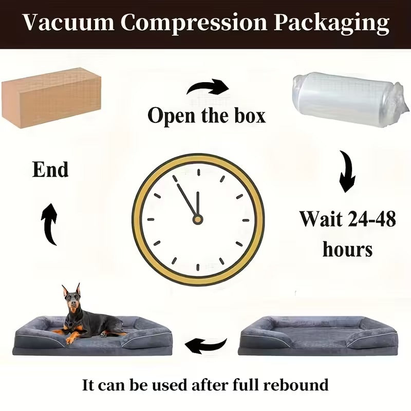 Fluffy Plush Orthopedic Washable Bolster Dog Bed