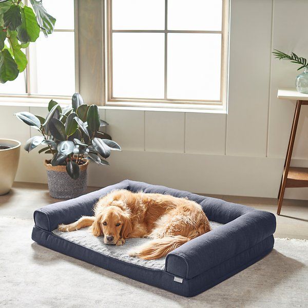 Fluffy Plush Orthopedic Washable Bolster Dog Bed