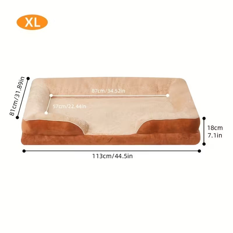 Fluffy Plush Orthopedic Washable Bolster Dog Bed