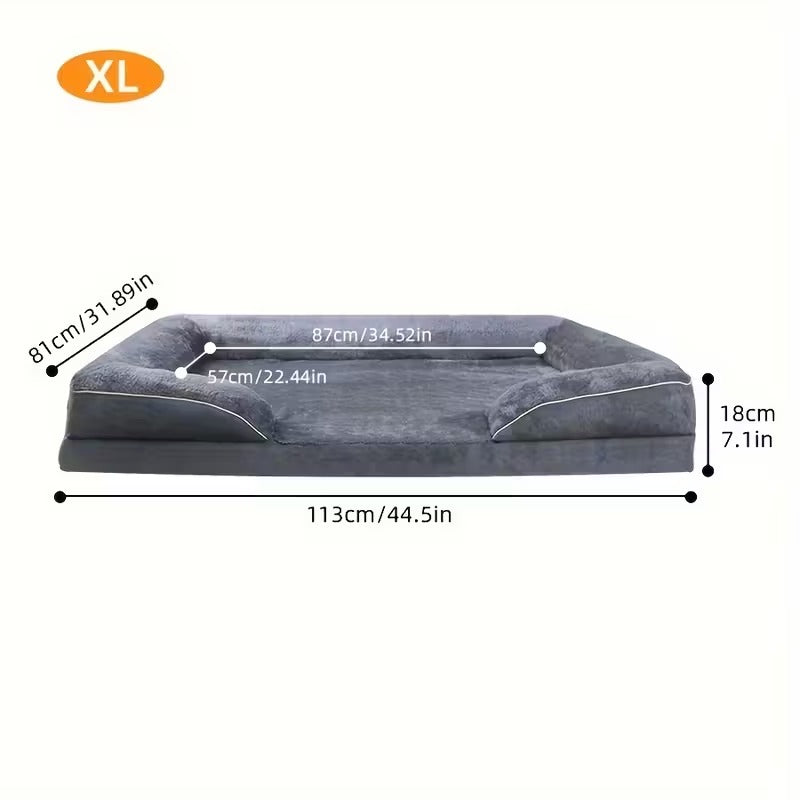 Fluffy Plush Orthopedic Washable Bolster Dog Bed